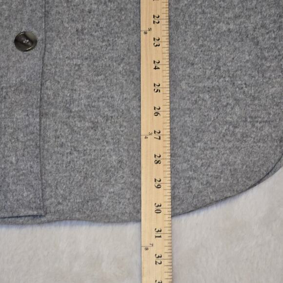 H&M Gray Button Up Overshirt Shacket Jacket Men’s Small Relaxed Fit Long Sleeve - Picture 10 of 13